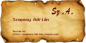 Szepesy Adrián névjegykártya